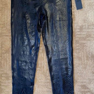 MONO B Back Reptile/Snake Skin Leggings ~ NWT! Sleek, Skinny, Shiny ~ LARGE